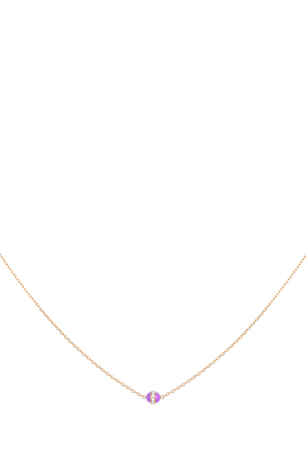 The Single Purple Atom Necklace, 18k Yellow Gold & Diamonds